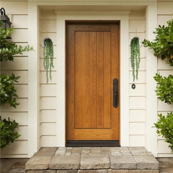 2 Artificial Succulents Hanging Plants Fake String of Pearls in White Ceramic - Picture 5 of 6